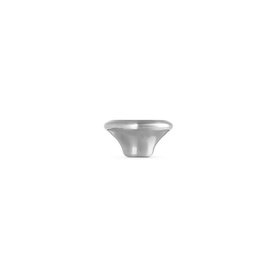 Le Creuset stainless steel replacement knob, domed mushroom shape with wide flat base, polished metallic finish