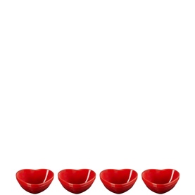 Stoneware Heart Bowls, Set of Four
