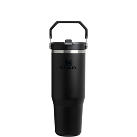 Stanley The Black Iceflow&trade; Flip Straw Tumbler 0.89L in black, stainless steel with flip straw lid and carry handle