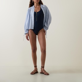Zip Racerback Swimsuit
