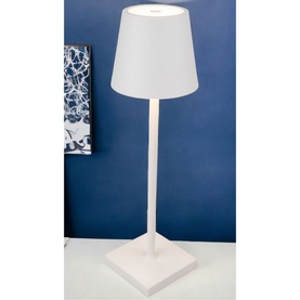 LED Rechargeable Painted Matt White Table Lamp