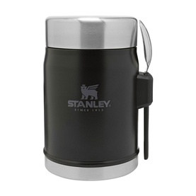The Matte Black Pebble Classic Legendary Food Jar and Spork 0.4L
