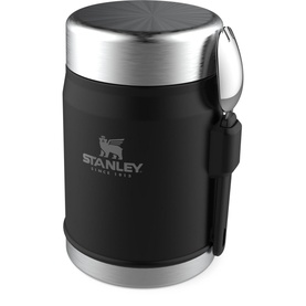The Matte Black Pebble Classic Legendary Food Jar and Spork 0.4L