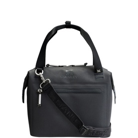 Stanley The Black All Day Julienne Mini Cooler in black recycled polyester, dual top handles and detachable logo shoulder strap