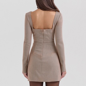 Angelie Houndstooth Mini Dress