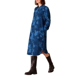 Chalk Print Denim Shirt Dress