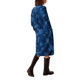 Chalk Print Denim Shirt Dress