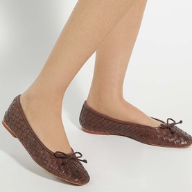 Heat Woven Bow Ballet Flats