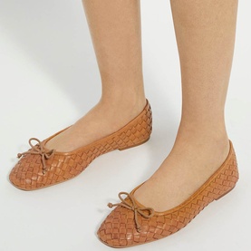 Heat Woven Bow Ballet Flats