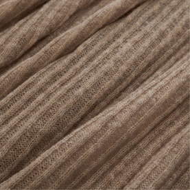 Beige Knitted Ribbed Bed Blanket