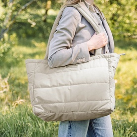 Quilted Tote Changing Bag Sand