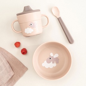 Happy Clouds Powder Three-Piece Foodie First Meal Set