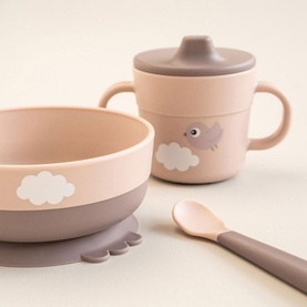 Happy Clouds Powder Three-Piece Foodie First Meal Set