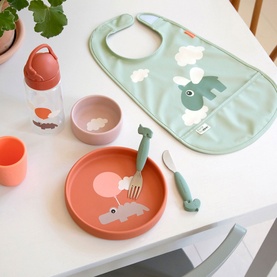 Happy Clouds Bib Green