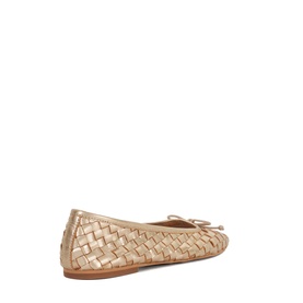 Heat Woven Leather Bow Detail Ballet Flats