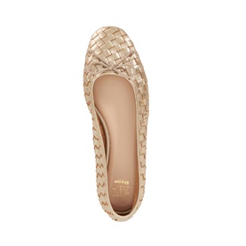 Heat Woven Leather Bow Detail Ballet Flats