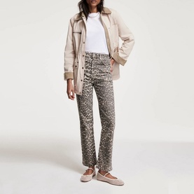 Leopard Slim-Leg Jeans