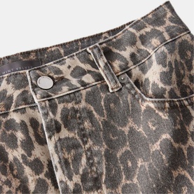 Leopard Slim-Leg Jeans