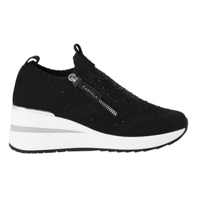 Embellished Zip-Knit Platform Trainers