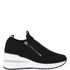 Embellished Zip-Knit Platform Trainers