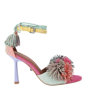 Pom Pom Heeled Sandals