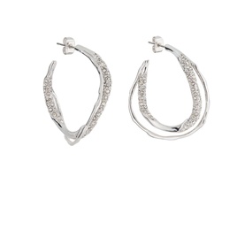 Solanales Crystal Twist Hoop Earrings
