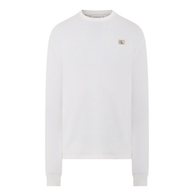 Logo Badge Long-Sleeved Waffle T-Shirt