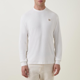 Logo Badge Long-Sleeved Waffle T-Shirt