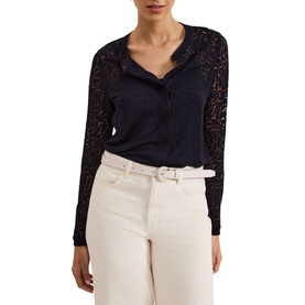 Fern Burnout Semi-Sheer Blouse