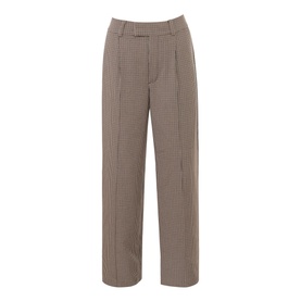 Hayden Puppytooth High-Waist Trousers