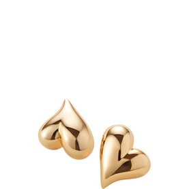 Art Heart Gold-Tone Button Earrings