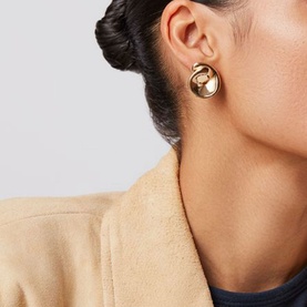 Rio Button Gold-Tone Earrings