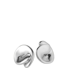 Rio Button Silver-Tone Earrings