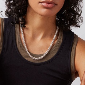 Rizzo Silver-Tone Chain Necklace