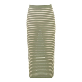 Margo Velour Sheer Striped Skirt