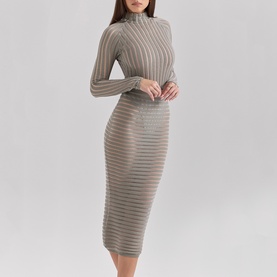Margo Velour Sheer Striped Skirt