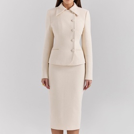 Misha Boucle Double-Breasted Blazer