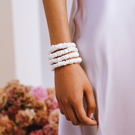 Pure Silk Skinny Scrunchies - White