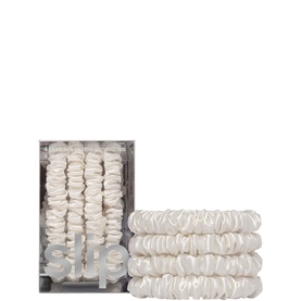 Pure Silk Skinny Scrunchies - White