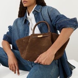 New York Midi Suede Tote Bag