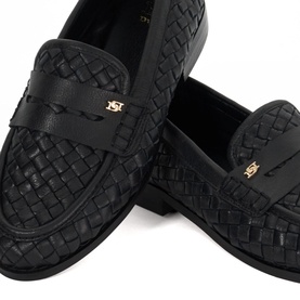Ginello Woven Penny Loafers