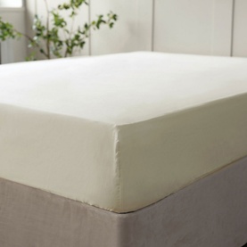 600 Thread Count Pure Egyptian Cotton Sateen Fitted Sheet Ivory