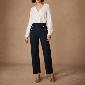 Cropped Wide Leg Tailored Trousers