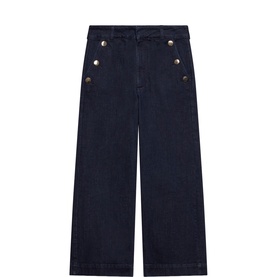 Cropped Wide Leg Tailored Trousers