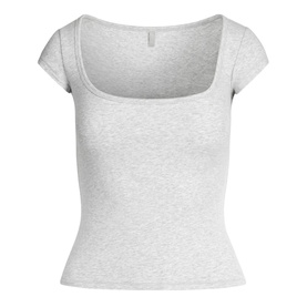 Scoop Neck T-Shirt Light Heather Grey