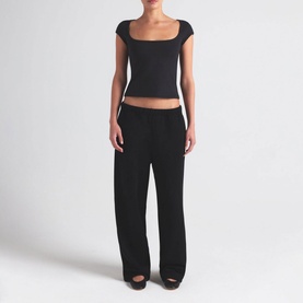 Scoop Neck T-Shirt Soot