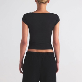Scoop Neck T-Shirt Soot