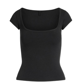 Scoop Neck T-Shirt Soot