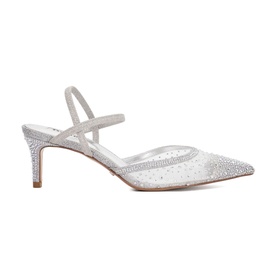 Charismatic Mesh Diamante Slingback Courts
