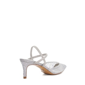 Charismatic Mesh Diamante Slingback Courts